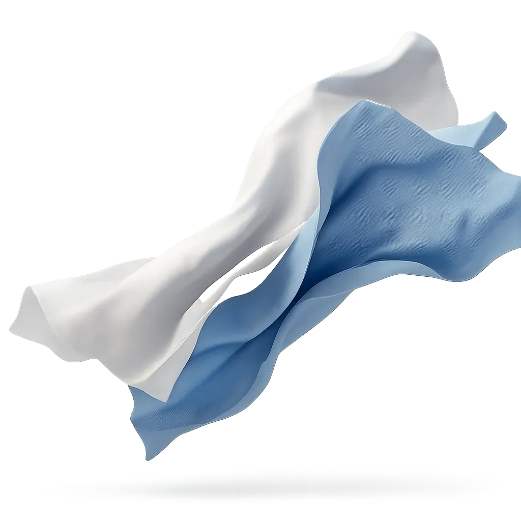 Flowing white fabric sheets representing fresh, clean garments